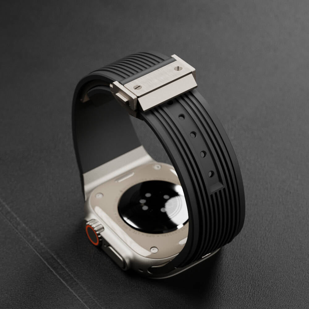 Apple Watch 42mm Zore KRD-113 Spor Görünümlü Silikon Kordon Gri