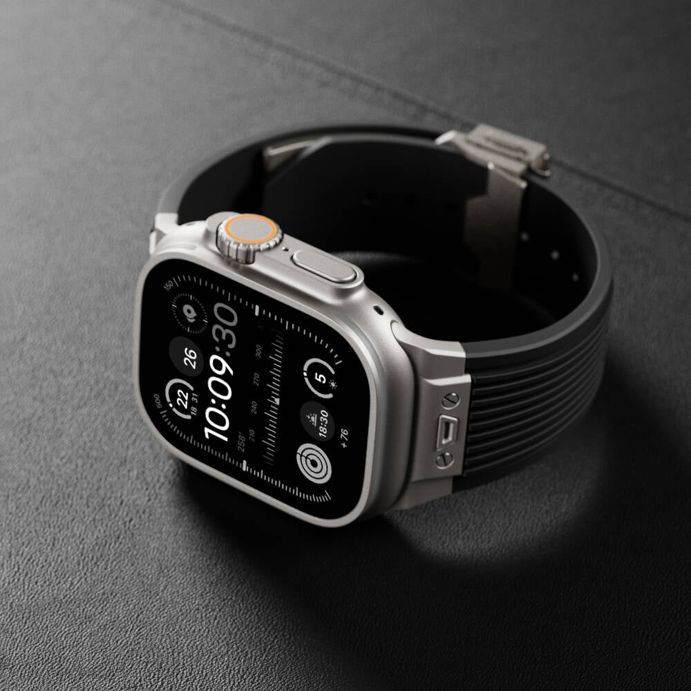 Apple Watch 42mm Zore KRD-113 Spor Görünümlü Silikon Kordon Gri