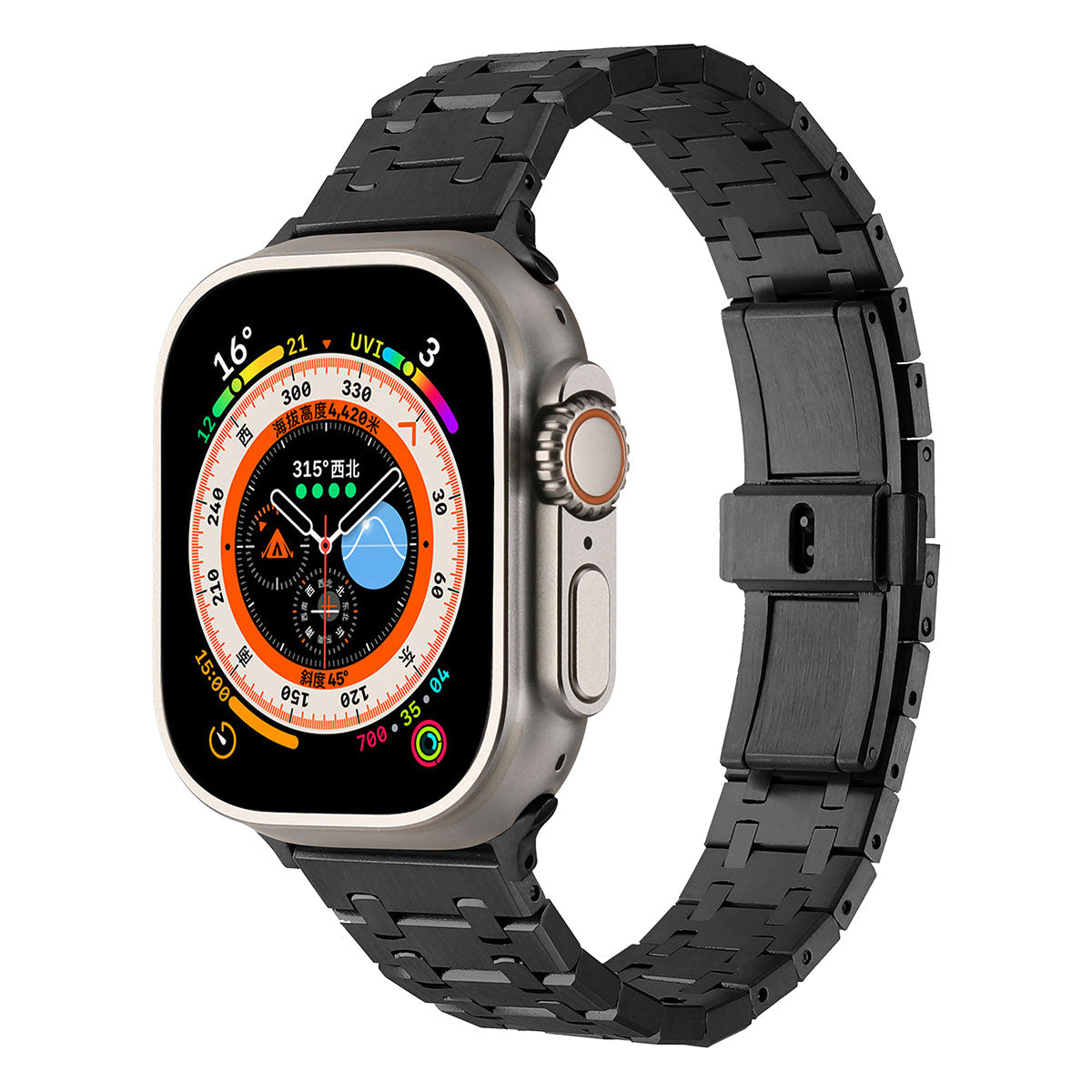 Apple Watch 42mm Zore KRD-83 Metal Kordon Siyah