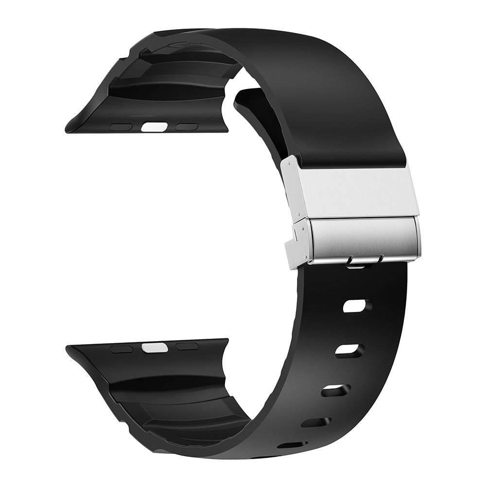 Apple Watch Ultra 49mm Zore KRD-145 Metal Tokalı Silikon Kordon Mavi