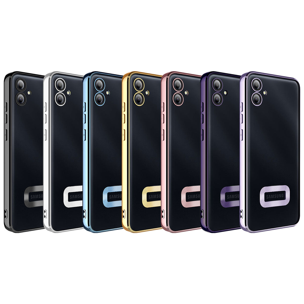 Galaxy A04E Kılıf Kamera Korumalı Logo Gösteren Zore Omega Kapak Gold