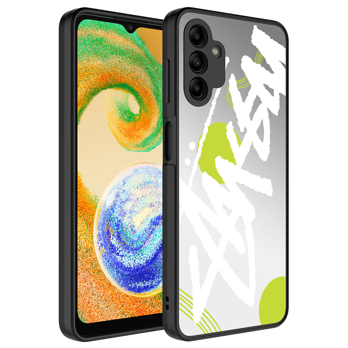 Galaxy A04S Kılıf Aynalı Desenli Kamera Korumalı Parlak Zore Mirror Kapak Yazı
