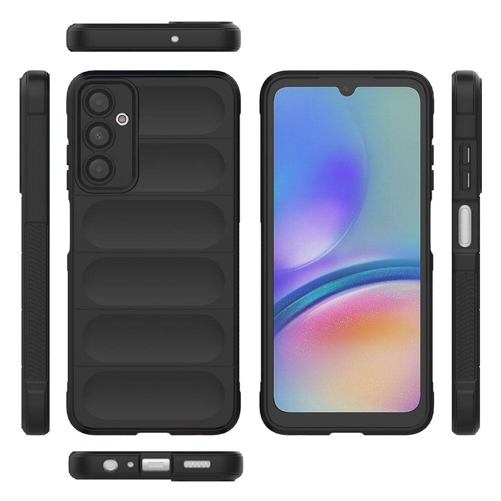 Galaxy A05S Kılıf Esnek TPU Oyuklu Arka Yüzey Tasarımlı Zore Etnik Silikon Kapak Siyah