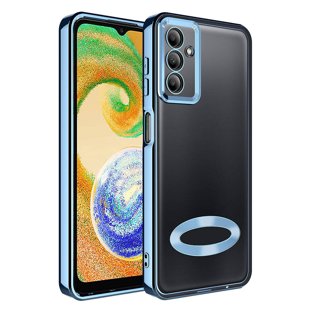 Galaxy A05S Kılıf Kamera Korumalı Logo Gösteren Zore Omega Kapak Lila
