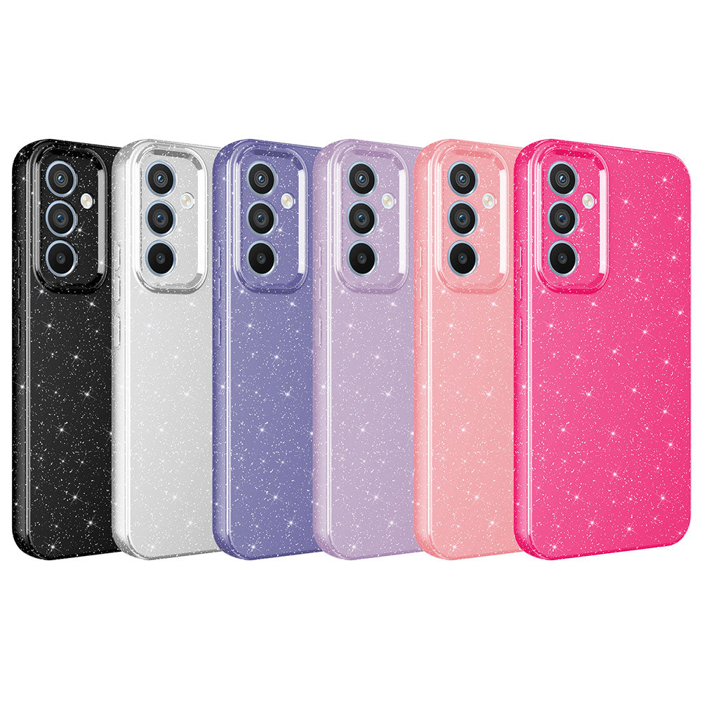 Galaxy A14 Kılıf Kamera Korumalı Simli Lüks Zore Koton Kapak Pembe Koyu