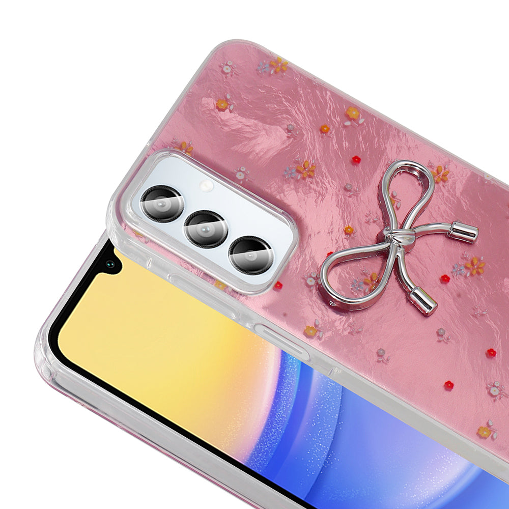 Galaxy A15 Kılıf Kamera Korumalı Figürlü Zore Ponti Silikon Kapak Açık Pembe