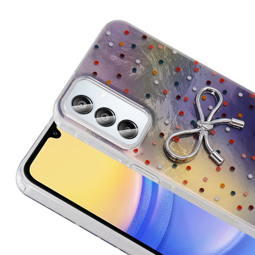 Galaxy A15 Kılıf Kamera Korumalı Figürlü Zore Ponti Silikon Kapak Açık Pembe
