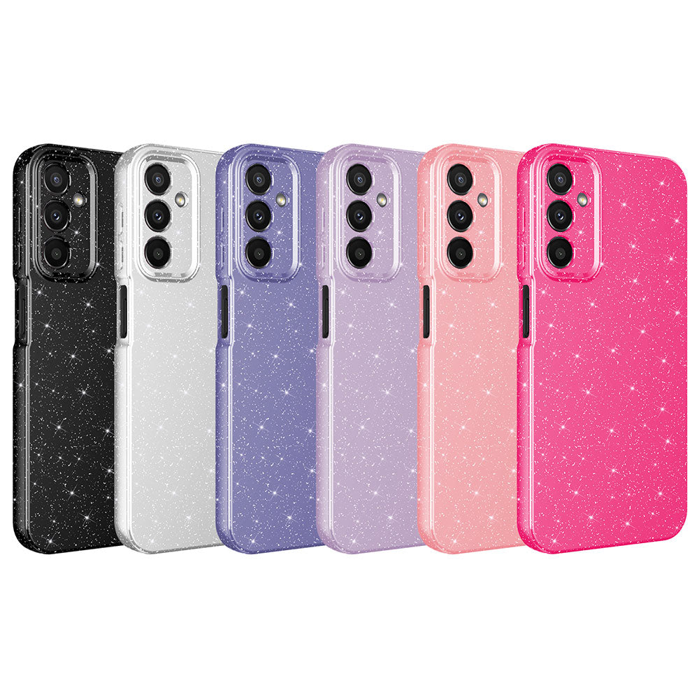 Galaxy A24 Kılıf Kamera Korumalı Simli Lüks Zore Koton Kapak Pembe