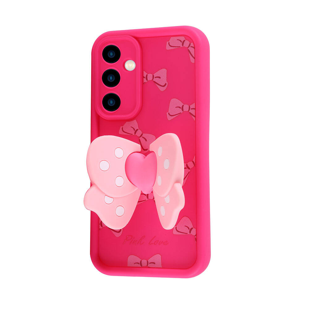 Galaxy A25 Kılıf Kamera Korumalı Figür Tasarımlı Zore Kapya Kapak Pembe Koyu