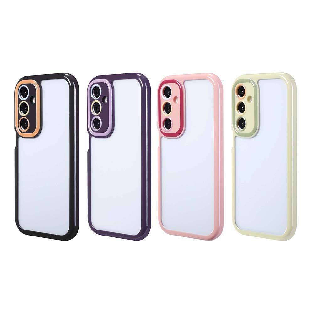 Galaxy A25 Kılıf Kamera Korumalı Renkli Kenar ve Çerçeve Tasarımlı Zore Vitamin Kapak Yeşil