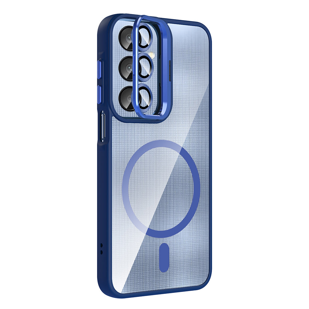 Galaxy A26 Kılıf Standlı ve Kamera Lens Hediyeli M-Safe Şarj Özellikli Zore Etro Kapak Pembe