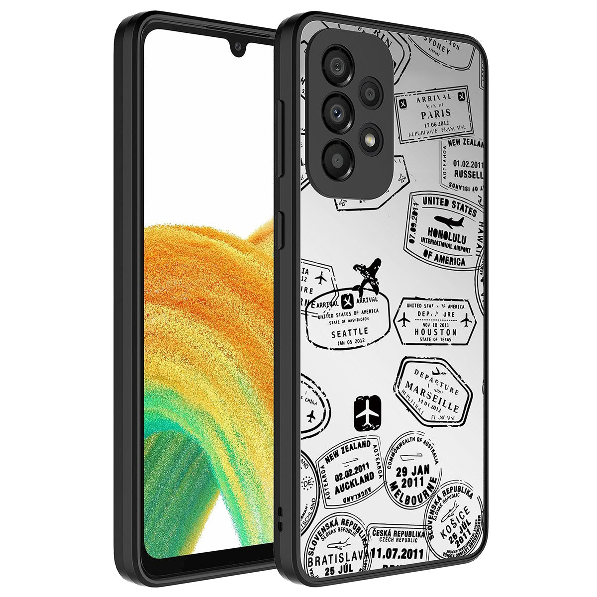 Galaxy A33 5G Kılıf Aynalı Desenli Kamera Korumalı Parlak Zore Mirror Kapak Seyahat