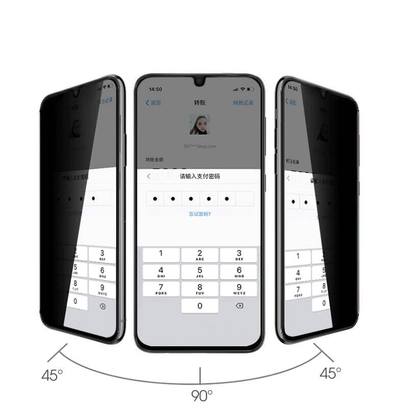 Galaxy A33 5G Zore New 5D Privacy Temperli Ekran Koruyucu Siyah