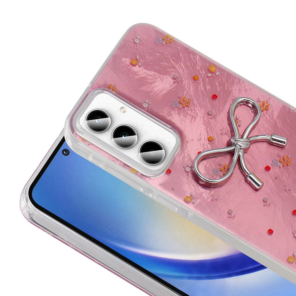 Galaxy A35 Kılıf Kamera Korumalı Figürlü Zore Ponti Silikon Kapak Açık Pembe