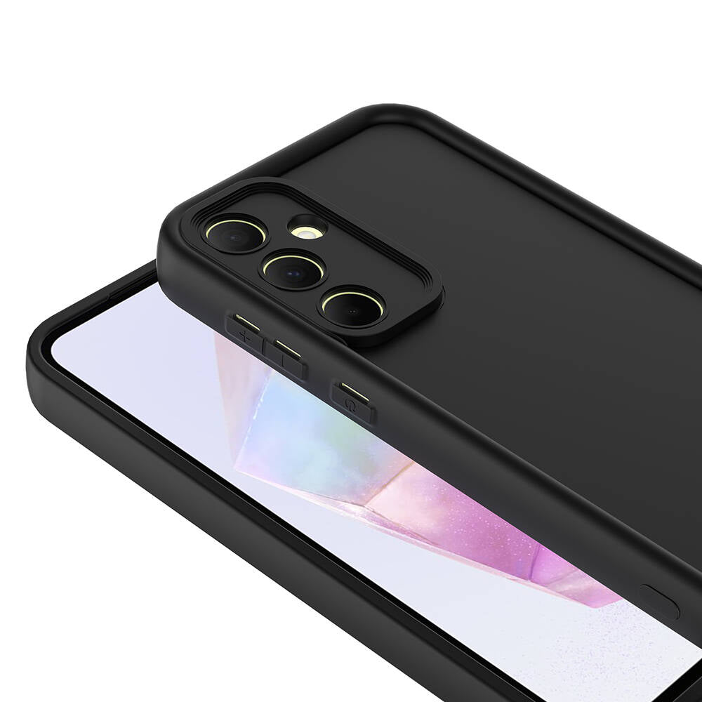 Galaxy A35 Kılıf Kamera Korumalı Zore Ananas Kapak Siyah