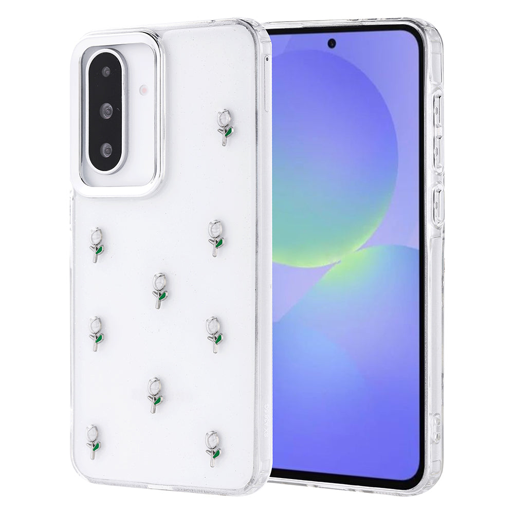 Galaxy A36 Kılıf Airbag Tasarımlı Simli Şeffaf Zore Kutup Kapak Fiyonk