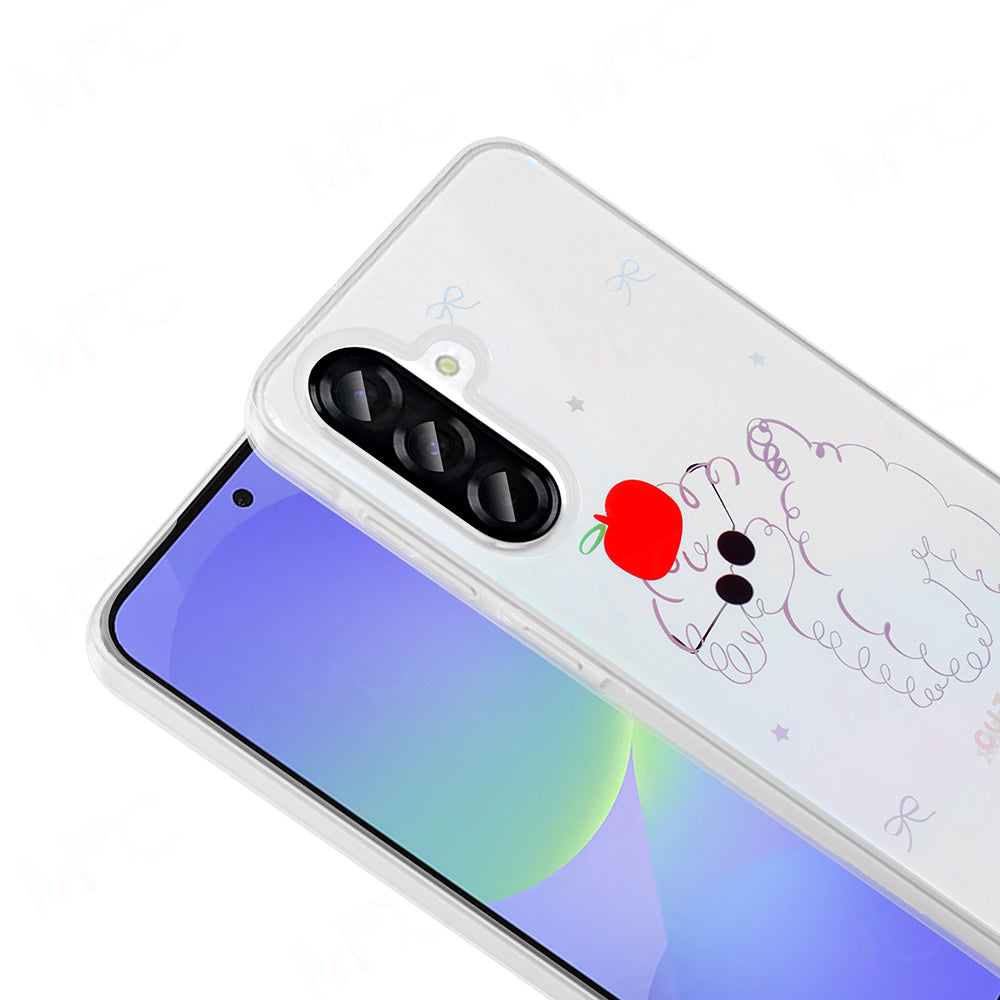 Galaxy A36 Kılıf Şeffaf Figürlü Zore Folk Sert Kapak Kalp