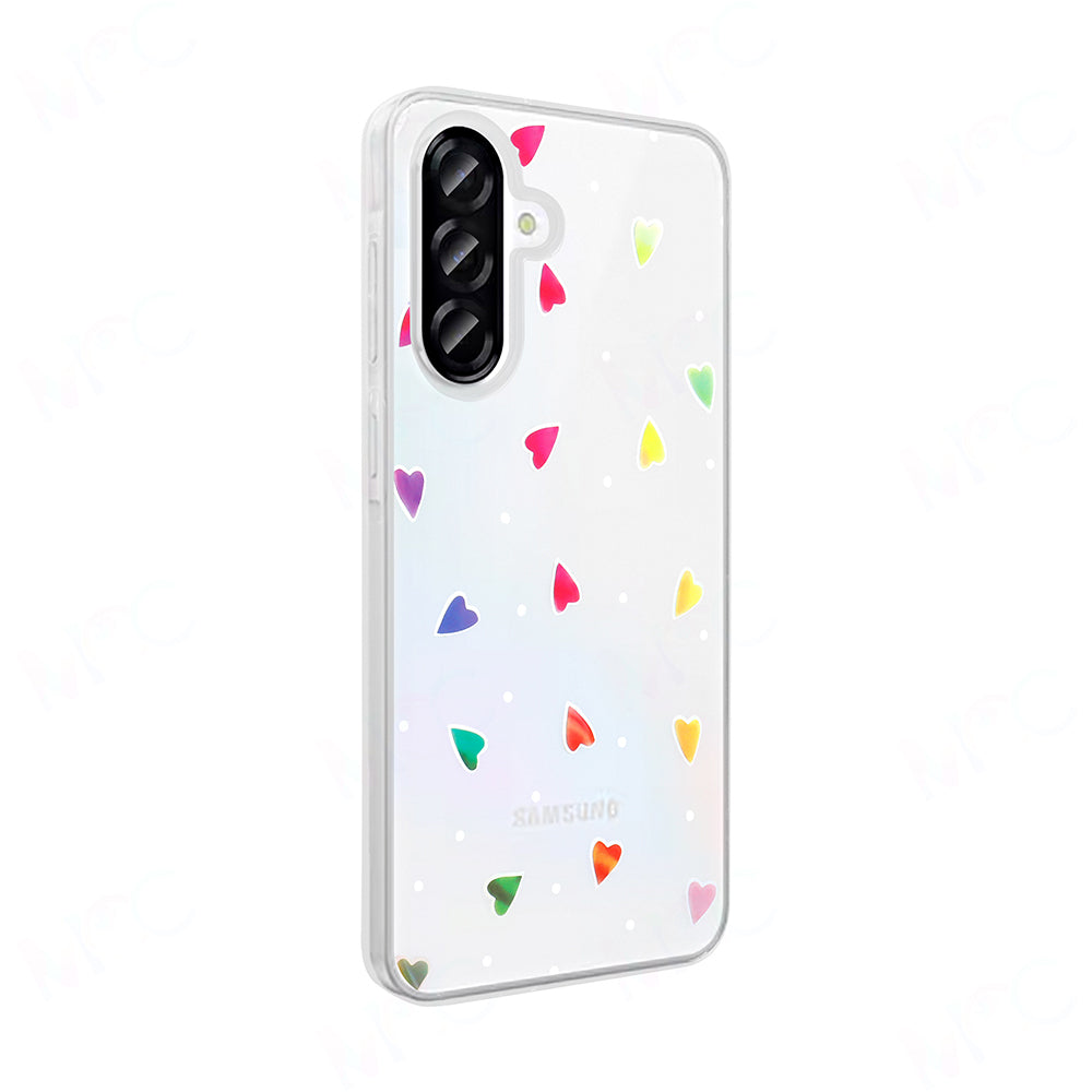 Galaxy A36 Kılıf Şeffaf Figürlü Zore Folk Sert Kapak Çilek