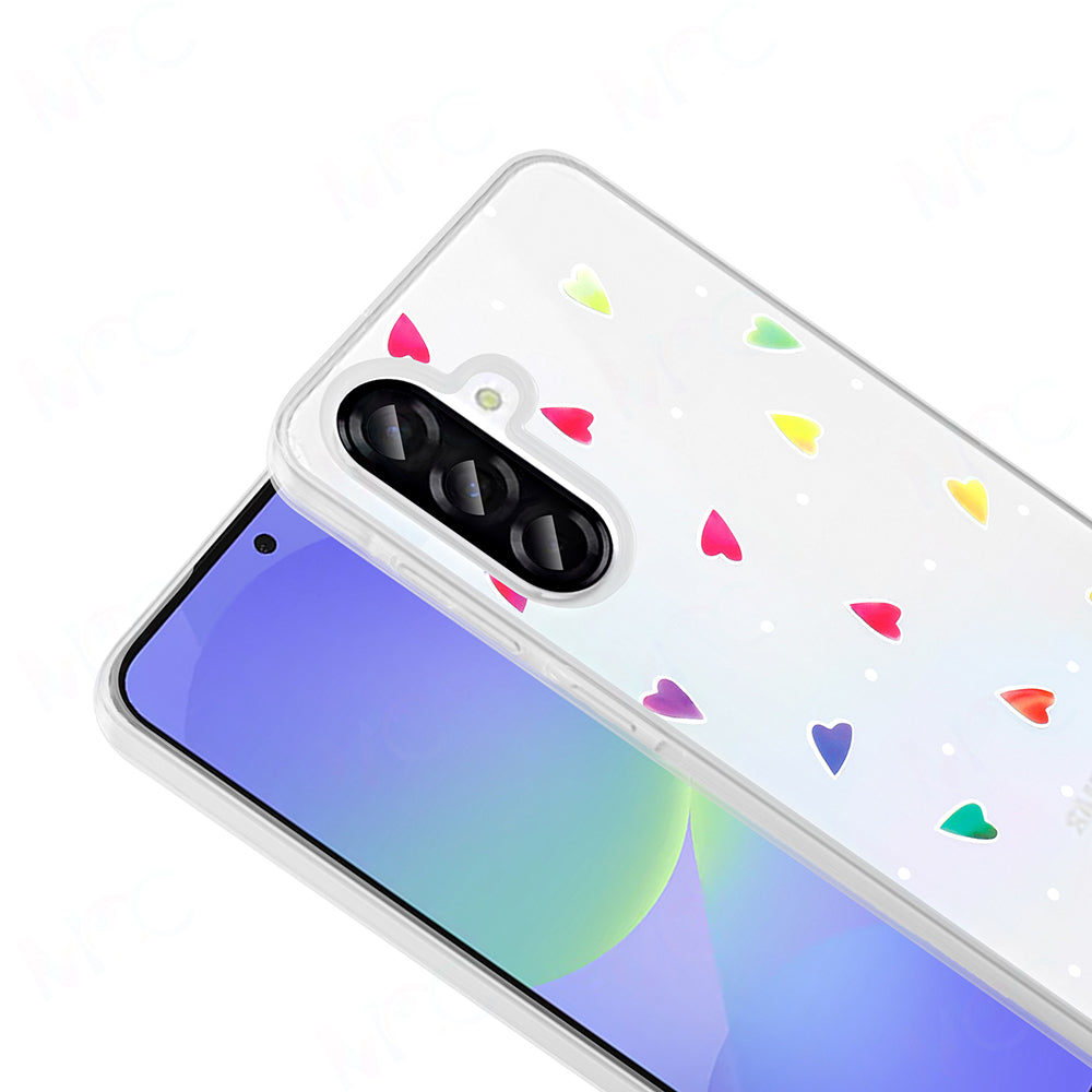 Galaxy A36 Kılıf Şeffaf Figürlü Zore Folk Sert Kapak Çilek