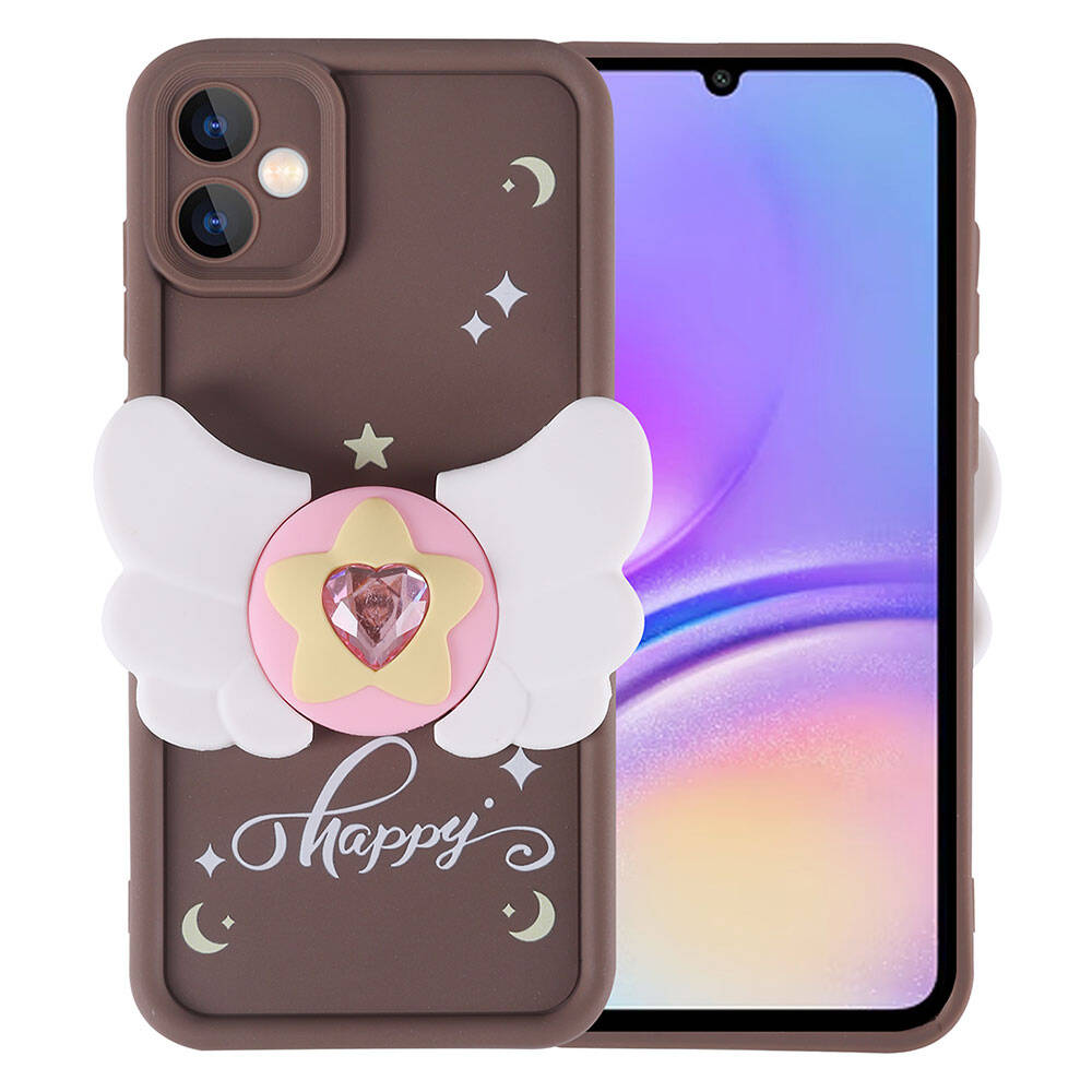Galaxy A05 Kılıf Kamera Korumalı Figür Tasarımlı Zore Kapya Kapak Pembe Açık