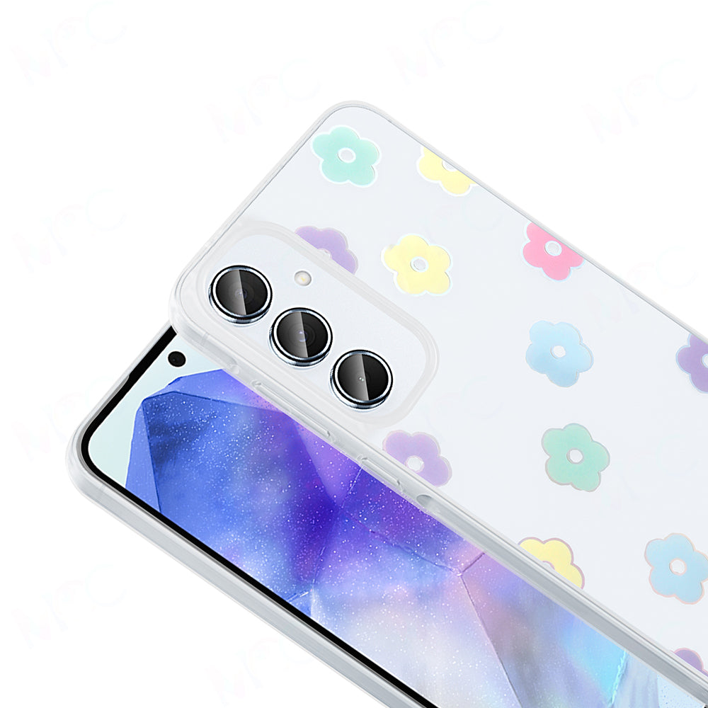 Galaxy A55 Kılıf Şeffaf Figürlü Zore Folk Sert Kapak Çilek