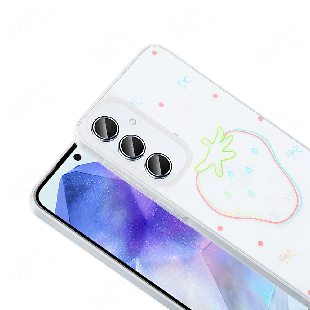 Galaxy A55 Kılıf Şeffaf Figürlü Zore Folk Sert Kapak Fiyonk