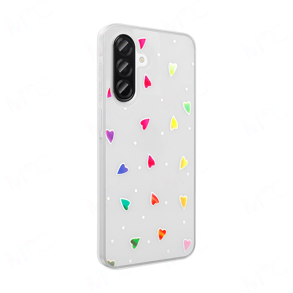 Galaxy A56 Kılıf Şeffaf Figürlü Zore Folk Sert Kapak Kalp