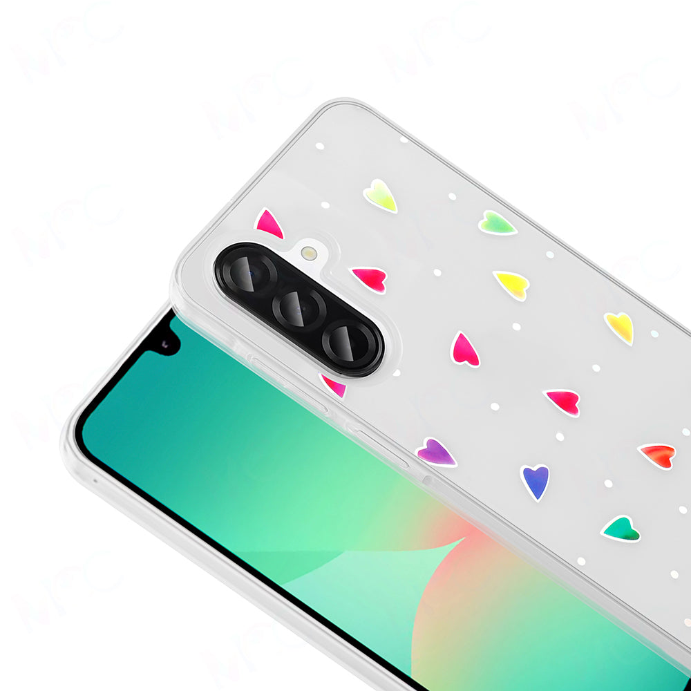 Galaxy A56 Kılıf Şeffaf Figürlü Zore Folk Sert Kapak Kalp
