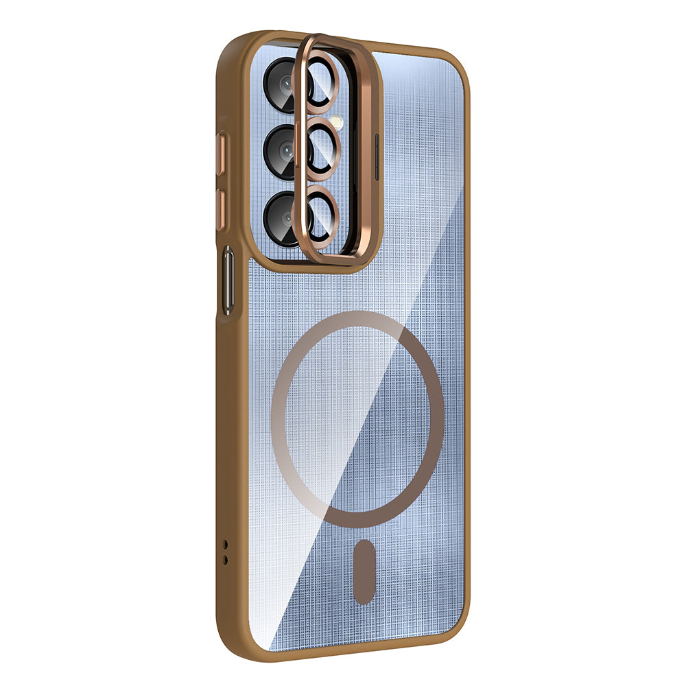 Galaxy A56 Kılıf Standlı ve Kamera Lens Hediyeli Zore Etro Kapak Pembe