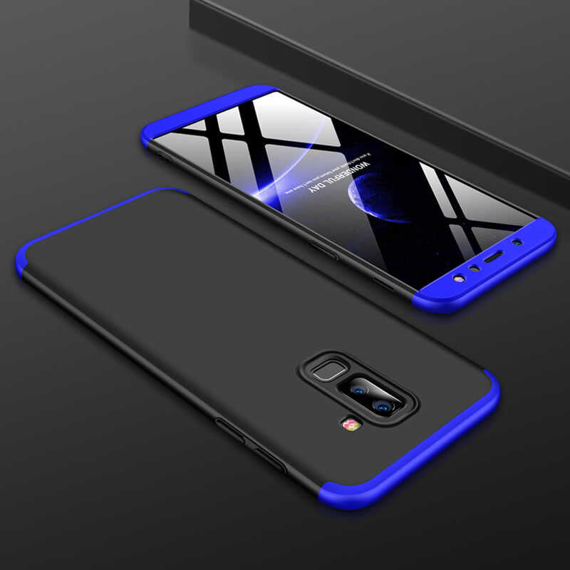 Galaxy A6 Plus 2018 Kılıf Zore Ays Kapak Siyah-Mavi