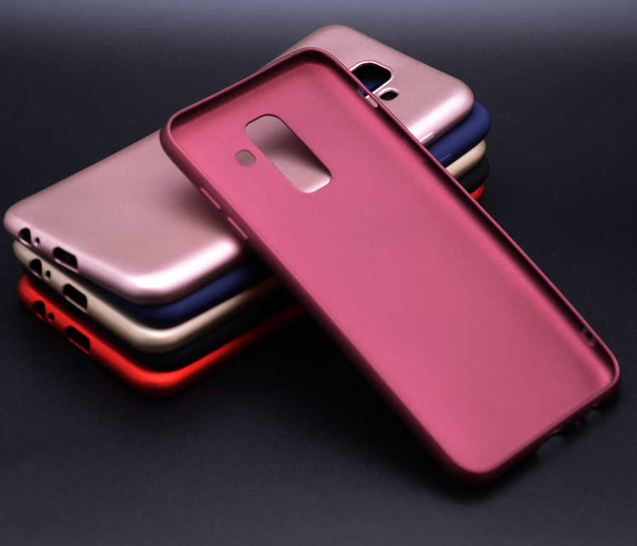 Galaxy A6 Plus 2018 Kılıf Zore Premier Silikon Kapak Mürdüm