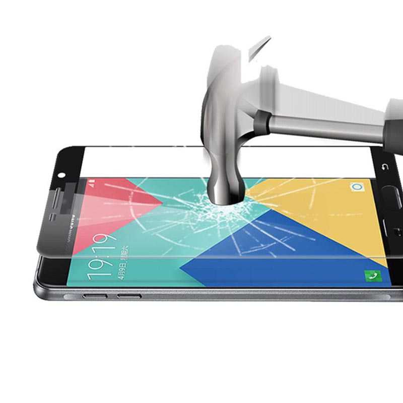 Galaxy A7 2017 Zore Kenarları Kırılmaya Dayanıklı Cam Ekran Koruyucu Siyah