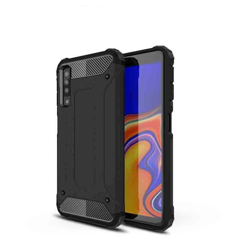 Galaxy A7 2018 Kılıf Zore Crash Silikon Kapak Siyah
