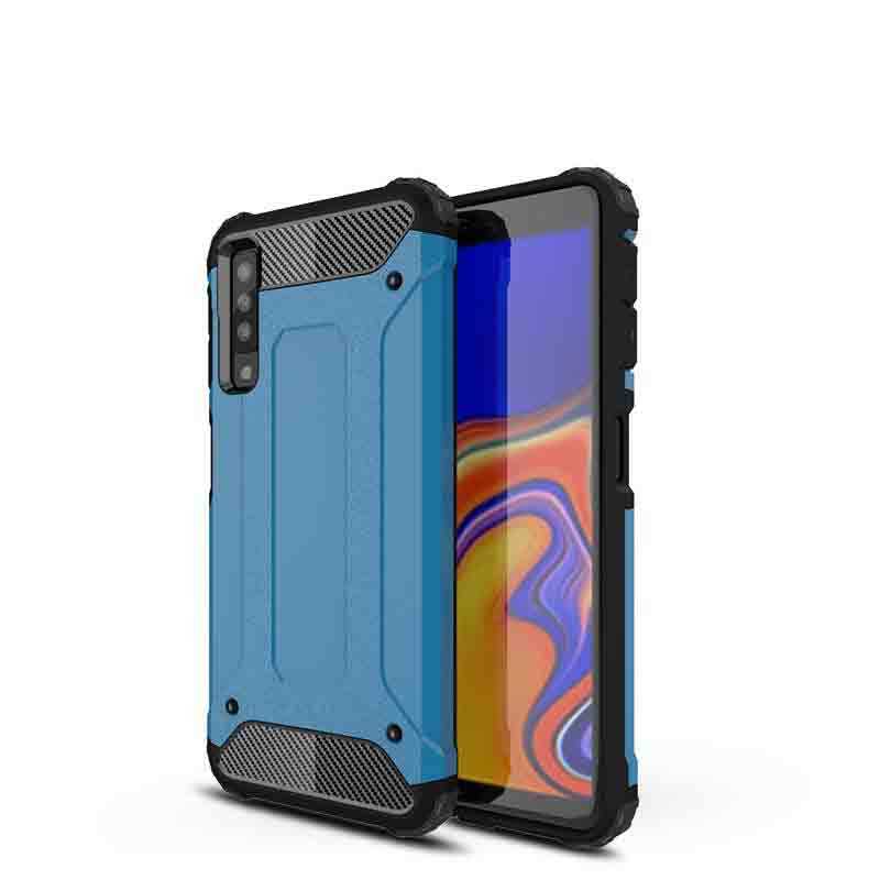 Galaxy A7 2018 Kılıf Zore Crash Silikon Kapak Mavi