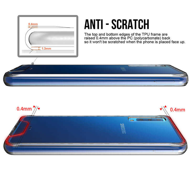 Galaxy A7 2018 Kılıf Zore Gard Silikon Renksiz