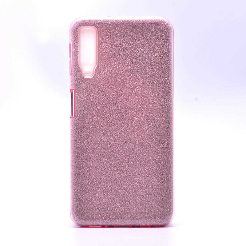 Galaxy A7 2018 Kılıf Zore Shining Silikon Rose Gold