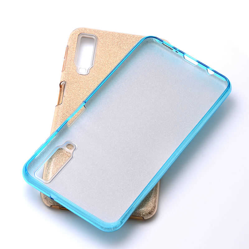 Galaxy A7 2018 Kılıf Zore Shining Silikon Rose Gold