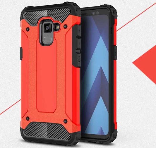 Galaxy A8 2018 Kılıf Zore Crash Silikon Kapak Kırmızı