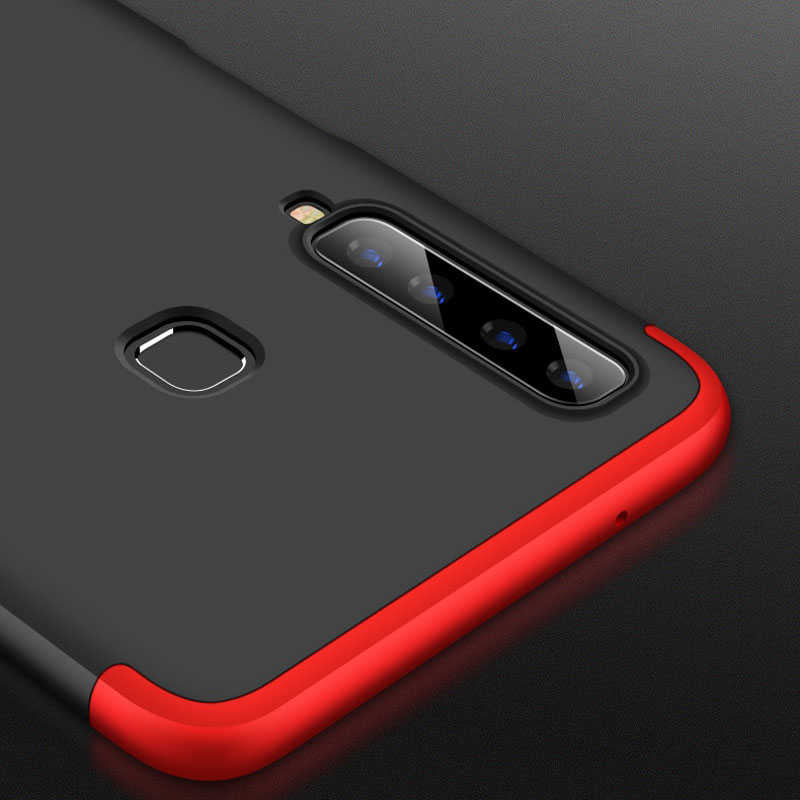 Galaxy A9 2018 Kılıf Zore Ays Kapak Siyah-Kırmızı