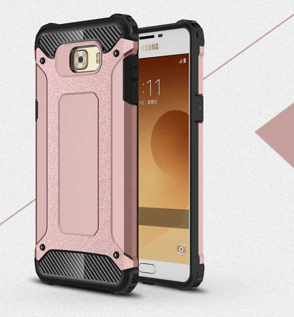 Galaxy C7 Pro Kılıf Zore Crash Silikon Kapak Rose Gold