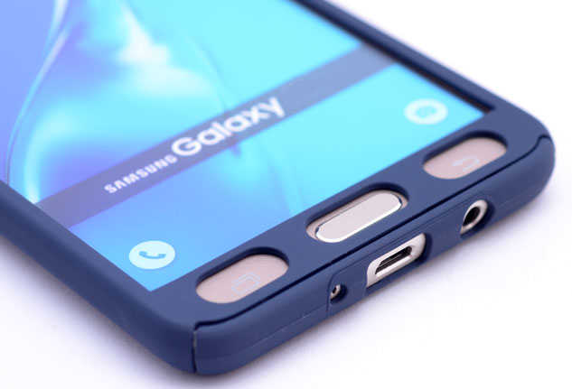 Galaxy J2 Prime Kılıf Zore 360 3 Parçalı Rubber Kapak Lacivert