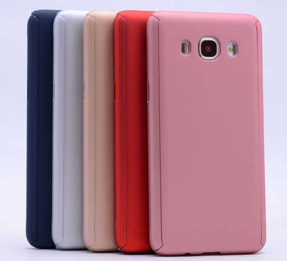 Galaxy J5 2016 Kılıf Zore 360 3 Parçalı Rubber Kapak Siyah