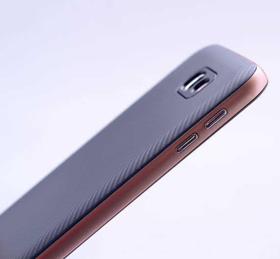 Galaxy J5 Prime Kılıf Zore İnce Mono Karbon Silikon Kapak Gold