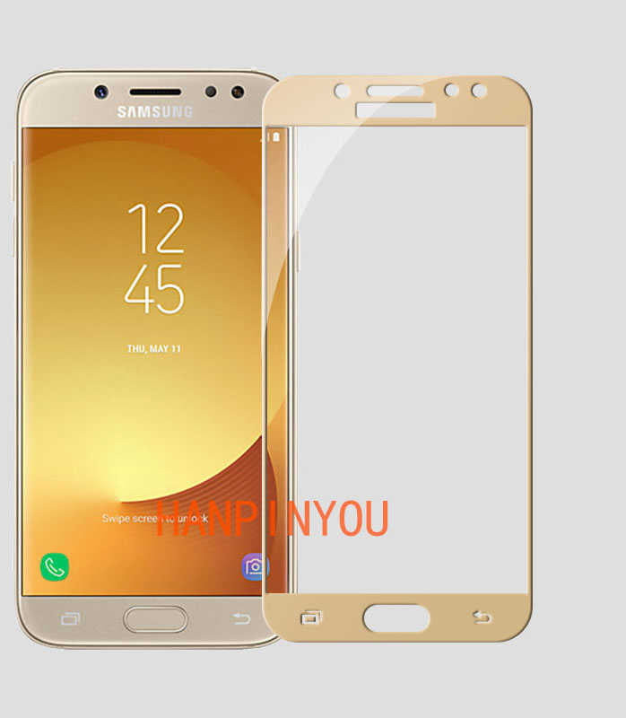 Galaxy J530 Pro Zore Ekranı Tam Kaplayan Düz Cam Koruyucu Gold