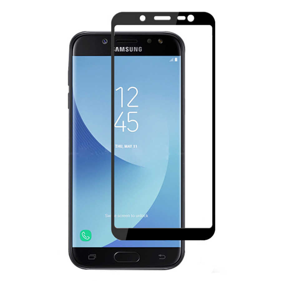 Galaxy J6 Zore Kenarları Kırılmaya Dayanıklı Cam Ekran Koruyucu Siyah