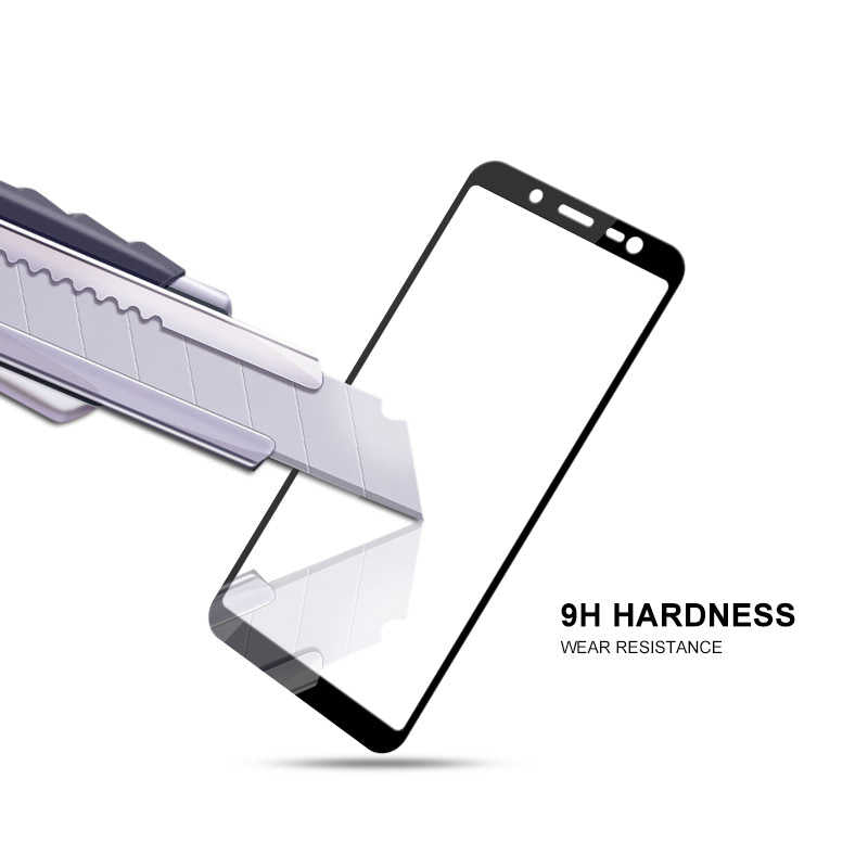 Galaxy J6 Zore Kenarları Kırılmaya Dayanıklı Cam Ekran Koruyucu Siyah