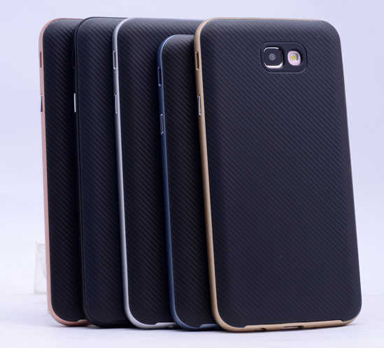 Galaxy J7 Prime Kılıf Zore İnce Mono Karbon Silikon Kapak Rose Gold