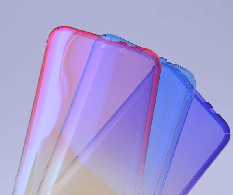 Galaxy J7 Zore Renkli Transparan Kapak Mavi