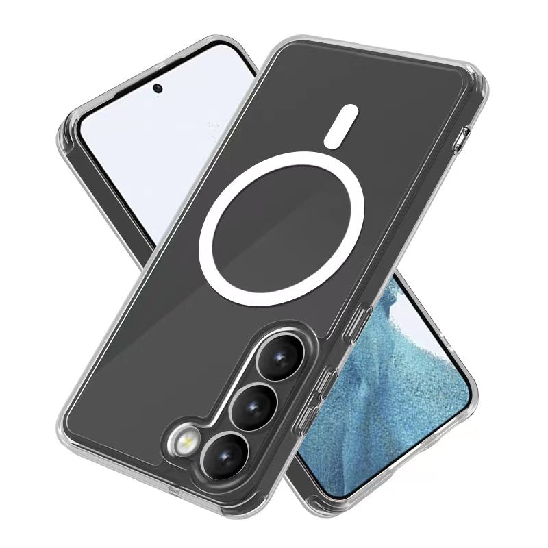 Galaxy S22 Plus Kılıf Magsafe Şarj Özellikli Şeffaf Sert PC Zore Embos Kapak Renksiz