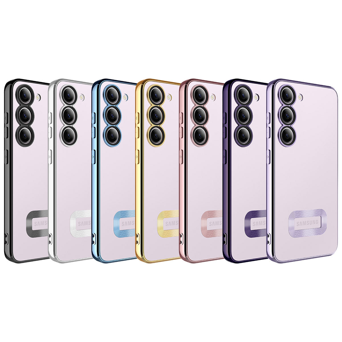 Galaxy S23 Kılıf Kamera Korumalı Logo Gösteren Zore Omega Kapak Sierra Mavi